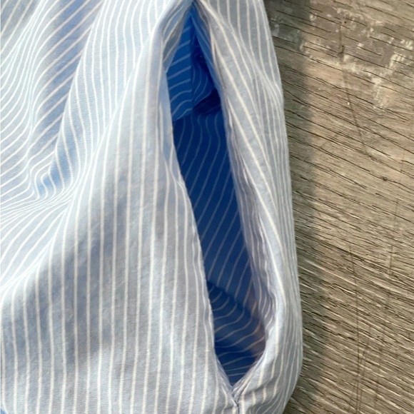 A Loves A 
Blue & White Pinstripe Ruffle Hem Shirt Dress / Tunic
  Large - Picture 7 of 7